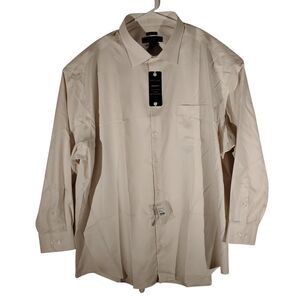 Pronto Uomo dress shirt mens 4XL XXXXL 20 34/35 ivory white non-iron long sleeve